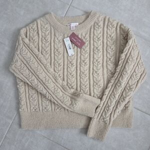 Joe Fresh Beige Cable Knit Sweater